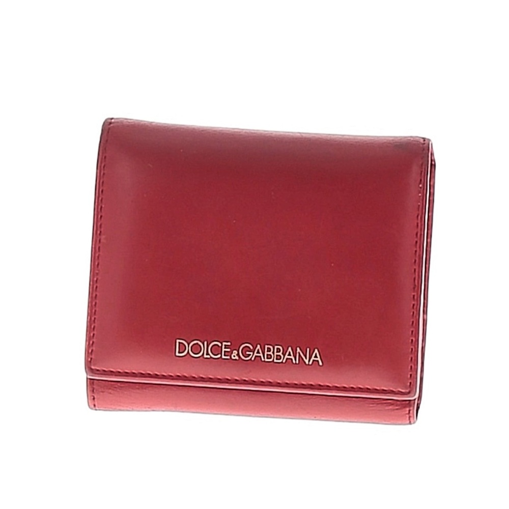 Authentic Dolce & Gabbana Red and Black Leather Accent Bifold wallet